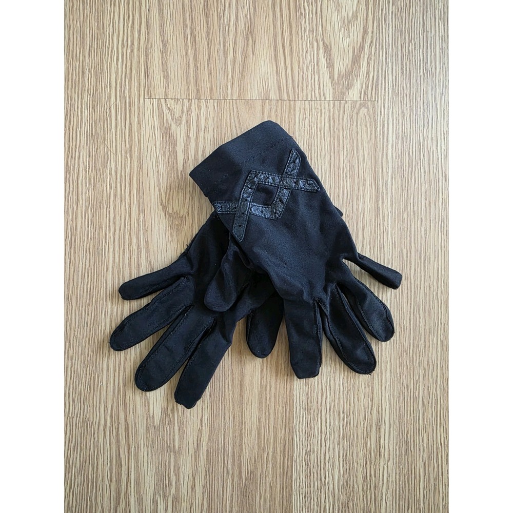 Vintage‎ Black Leather Driving Gloves No Brand Women's Size Small